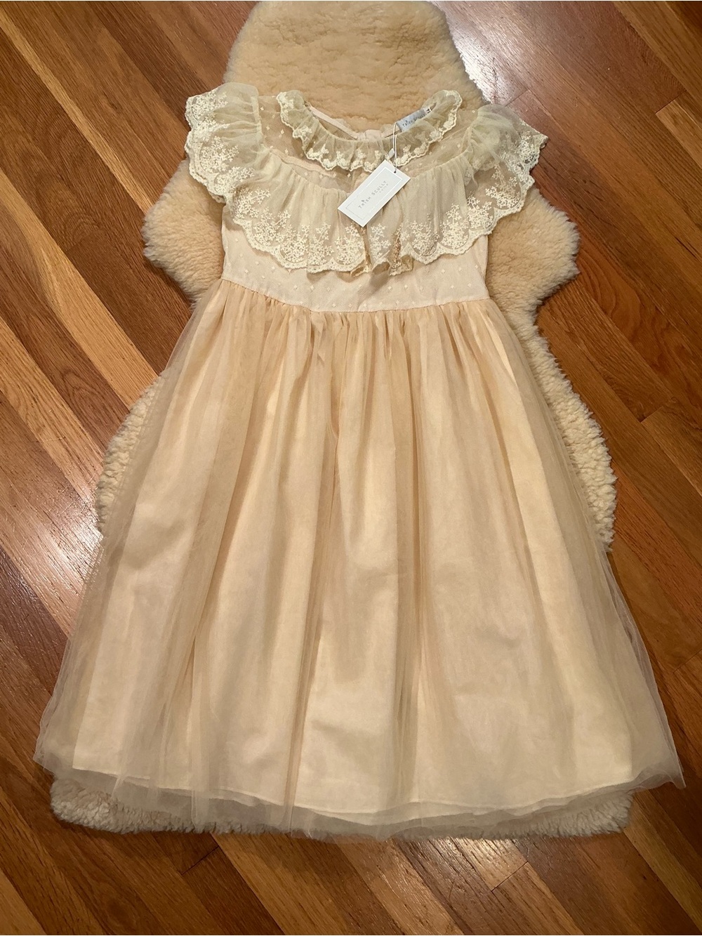 Trish Scully Child ruffled cream dress